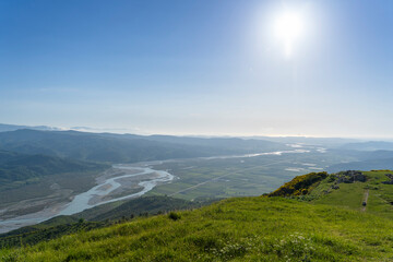 Wall Mural - Albania Vjosa wild river beautiful view in summer time panoramic