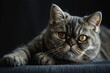 Cute British Shorthair cat on dark background