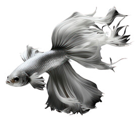 Wall Mural - PNG  Black Background fish animal white