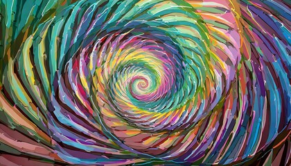 Wall Mural - optical illusion, delusion spirals and colorful abstraction hypnosis