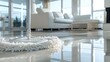 © Anastasiia - Closeup of white mop on floor in modern white apartment. Concept Home Cleaning, White Interior Design, Modern Living, Floor Maintenance, Household Chores