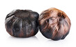 Black garlic bulbs isolated on white background. With clipping path.