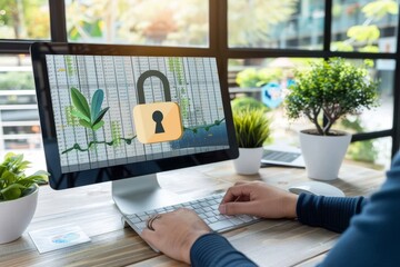 Wall Mural - Utilize secure locking mechanisms and data encryption to enhance tablet security on digital platforms under strict cybersecurity audits.