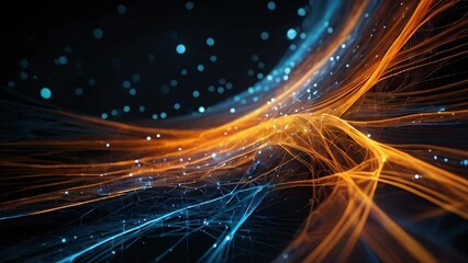 Poster - Abstract connection lines. Digital background. digital connection abstract animation lines on dark background. network connection structure technology background.