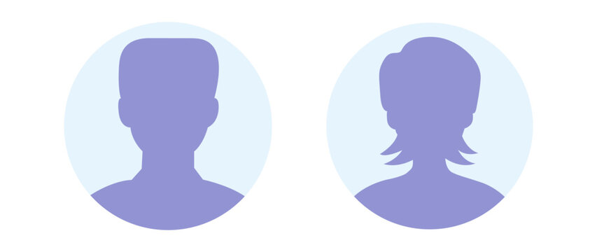 vector flat illustration in purple-blue gradations. avatar, user profile, person icon, profile pictu