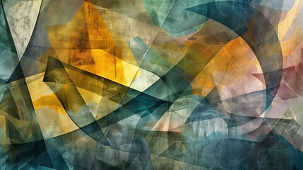 Wall Mural - abstract composition with transparent layers and celestial hues