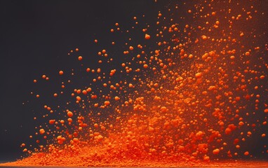 Poster - Red abstract balloons, micro particles, glitter. Explosion. Banner, poster, background	
