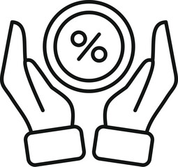 Canvas Print - Keep care percent sale icon outline vector. Happy bonus system. Positive win