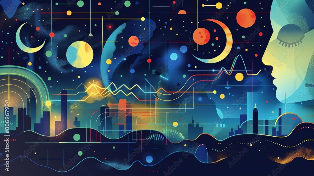 Design a vector graphic explaining the regulation of circadian rhythms ...