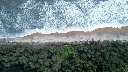 Wall Mural - snehatheeram beach chavakkad kerala aerial view
