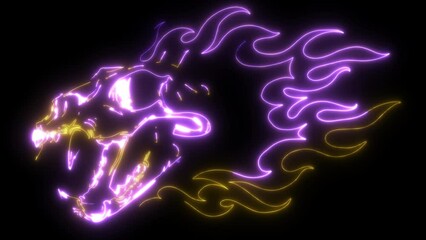 Sticker - video of tiger skull with flames