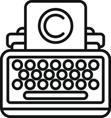 Wall Mural - Typewriter machine copyright icon outline vector. Information protection. Legal justice