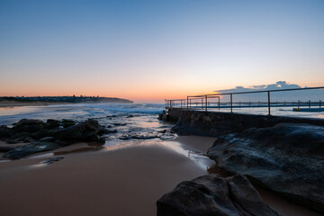 Wall Mural - Morning sunrise view from Curl Curl Beach, Sydney, Australia.