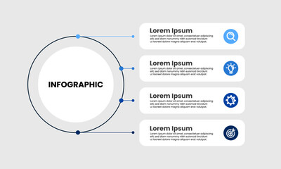 Wall Mural - Infographic design template with 4 steps, options or sections. Vector