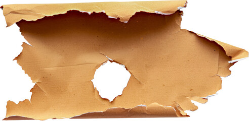 Wall Mural - torn parchment paper with multiple tears cut out on transparent background