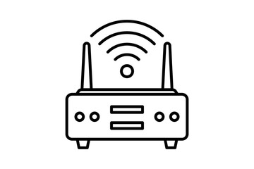Poster - router icon. icon related to computer. suitable for web site, app, user interfaces, printable etc. line icon style. simple vector design editable