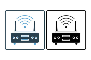 Poster - router icon. icon related to computer. suitable for web site, app, user interfaces, printable etc. solid icon style. simple vector design editable