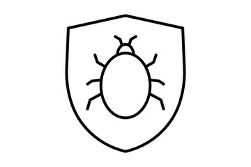 Fototapete - malware security icon. icon related to computer. suitable for web site, app, user interfaces, printable etc. line icon style. simple vector design editable