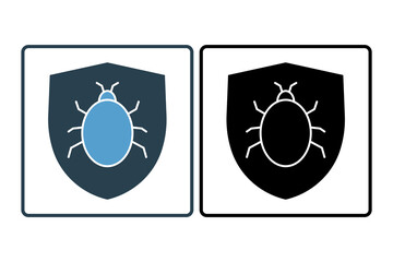 Fototapete - malware security icon. icon related to computer. suitable for web site, app, user interfaces, printable etc. solid icon style. simple vector design editable