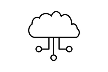 Aufkleber - cloud icon. icon related to computer. suitable for web site, app, user interfaces, printable etc. line icon style. simple vector design editable