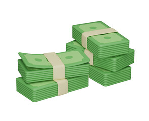 stack of money paper currency 3d icon