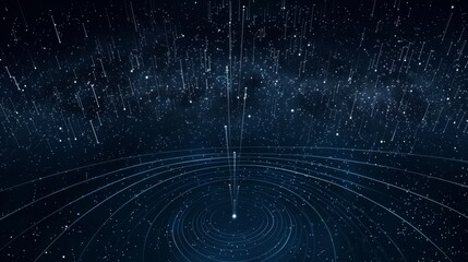 Wall Mural - abstract cosmic starfall over spiral galaxy background