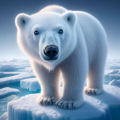 Wall Mural - polar bear in the snow