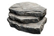© posterpalette - Triple round stone podium rock isolated on transparent background