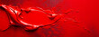 Blurred red lipstick on a red background close-up. horizontal banner