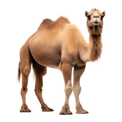 Wall Mural - Standing camel isolated on white, cut out transparent