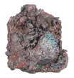Hematite iron oxide Fe2O3 mineral stone isolated on white background. Mineralogy stones gem concept.