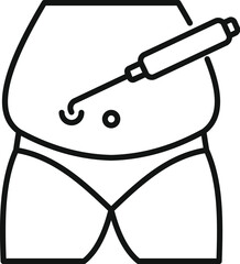 Canvas Print - Liposuction injection fat body icon outline vector. Surgeon procedure. Shape beauty