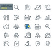 © Роман Столярчук - Inspection web icons line style. Collection, check, inspect, examination, testing, quality control. Vector illustration