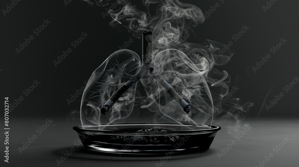 Smoke formation shaped as human lungs. Illustration of smokers lungs ...