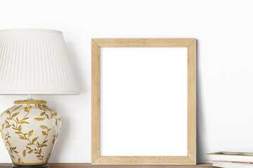 Wood Frame Mockup, Interior mockup, Frame mockup, 3d render