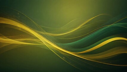 Sticker - abstract gradient waves green and yellow background