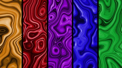 Wall Mural - abstract rainbow frame liquid paint 4k features animated liquid paint mixing and turning in five dif