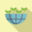 Global plant eco support icon flat vector. Earth ecosystem. Support world nature