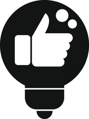 Poster - Thumb up bulb idea icon simple vector. Creative innovation. Creative design