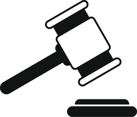 Poster - Wooden gavel icon simple vector. Hammer decision. Legal guilt sign