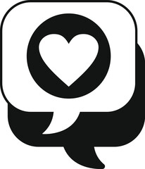 Sticker - Lovely chat icon simple vector. Love message. Online social speech