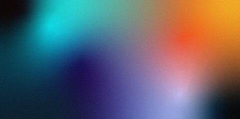 Poster - Abstract Noisy color gradient background with purple blue red white orange beige design. Grainy gradient background noise texture effect. Noise texture banner poster header design.