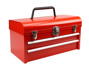 Red Toolbox Isolated on Transparent Background
