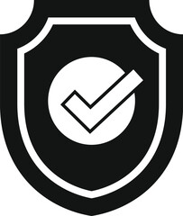 Poster - secured shield icon simple vector. web safe protection. guard privacy