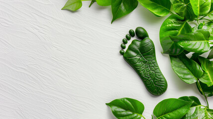 A green leafy plant with a green foot print on it