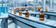 © Bernardo - Pharmaceutical Manufacturing Process: Automated Production of Medicine Bottles, Healthcare Industry, Factory Conveyor, Glass Vials, Liquid Medication
