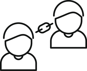 Poster - Social human chains icon outline vector. Team connection. Unity network