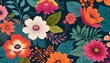 Floral patterns with bold blooms and lush foliage upscaled_6