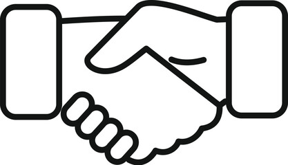 Poster - business handshake icon outline vector. professional meeting. success teamwork