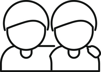 Poster - Friends support group icon outline vector. Social team. Help figure